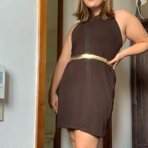 H&M brown Sleeveless Women's short dress 
Size small 
Wore 1x in Italy